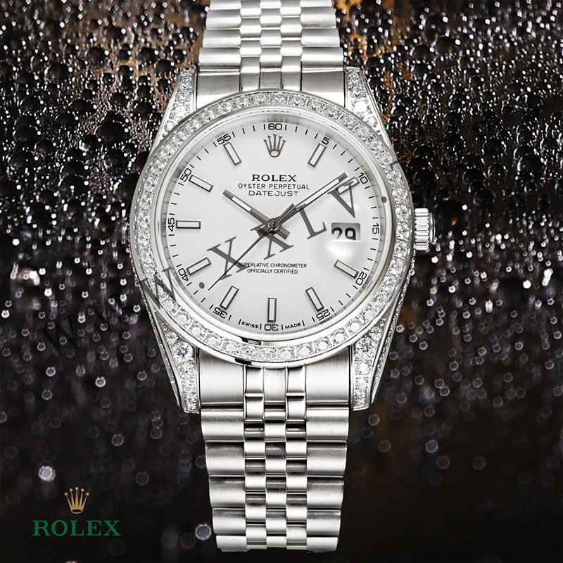 rolex journal 41mm calibre 3255 over 800 diamonds